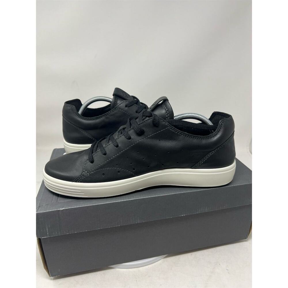 ECCO Men's Soft 7 Cloud Black Leather Sneakers Size 10 Casua - Picture 11 of 12